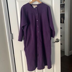 Norm Thompson Purple Full Snap Caftan House Dress Robe Loungewear
